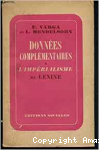 Donn&eacute;es compl&eacute;mentaires &agrave; "l'Imp&eacute;rialisme" de L&eacute;nine